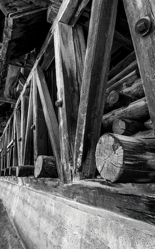 Commodore Mine Detail A - Creede, Colorado - Black & White